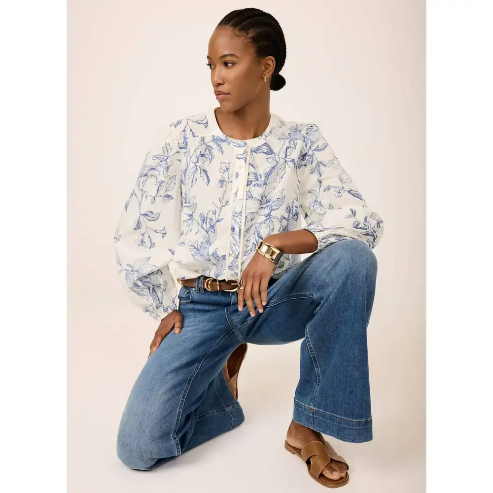 Mint Velvet Blue Floral Print Blouse